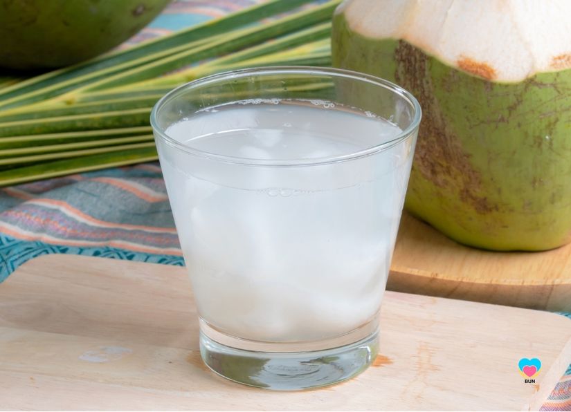 coconut water in glass